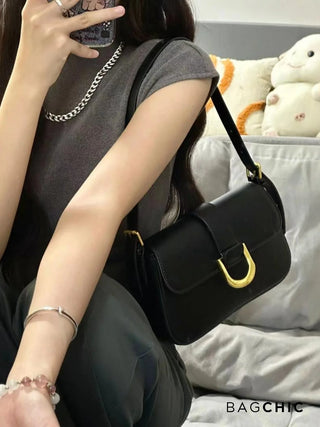 Josie - Sleek Leather Modern Flap Bag