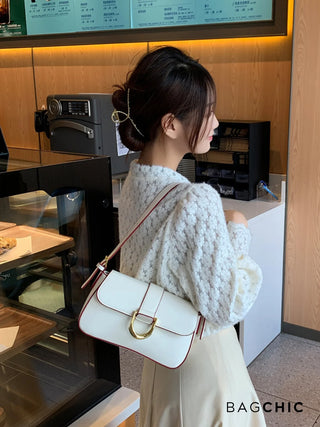 Josie - Sleek Leather Modern Flap Bag