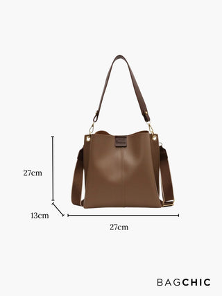 Lucia - Sleek Open-Top Multi-Strap Shoulder Bag