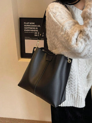 Lucia - Sleek Open-Top Multi-Strap Shoulder Bag