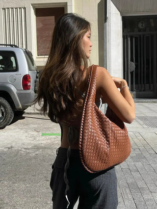 Emma - Braided Everyday Leather Maxi Bag