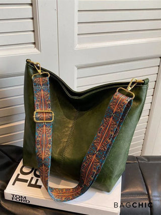 Ashley - Square Shape Leather Hobo Bag