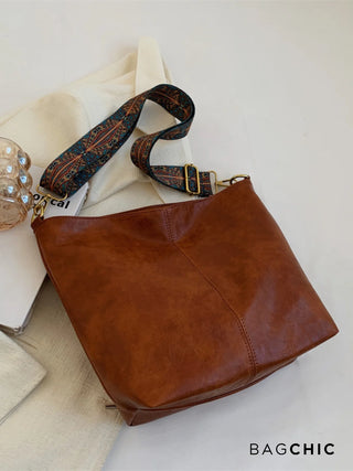 Ashley - Square Shape Leather Hobo Bag