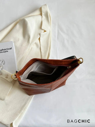 Ashley - Square Shape Leather Hobo Bag