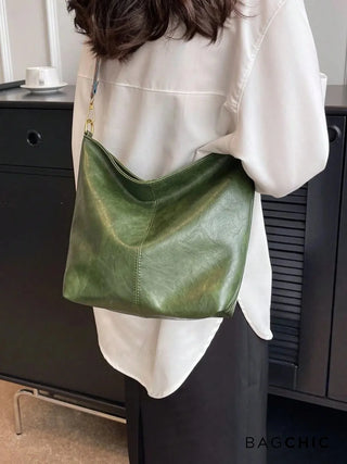 Ashley - Square Shape Leather Hobo Bag