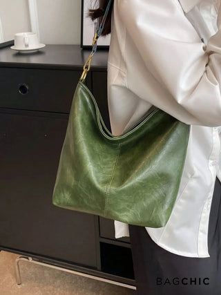 Ashley - Square Shape Leather Hobo Bag