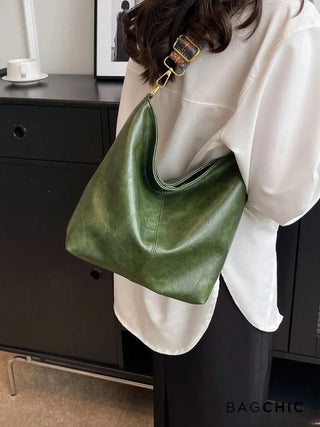 Ashley - Square Shape Leather Hobo Bag