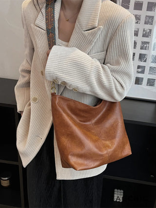 Ashley - Square Shape Leather Hobo Bag