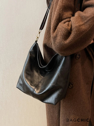 Ashley - Square Shape Leather Hobo Bag