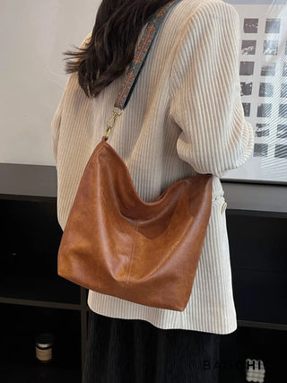 Ashley - Square Shape Leather Hobo Bag