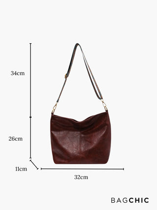 Ashley - Square Shape Leather Hobo Bag