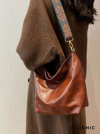Ashley - Square Shape Leather Hobo Bag