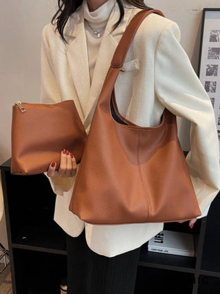 Margaret - Textured Leather Slouchy Hobo Bag