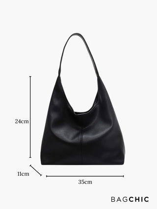 Margaret - Textured Leather Slouchy Hobo Bag