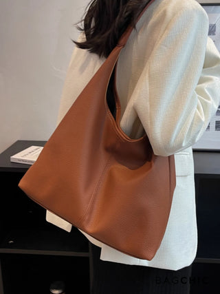 Margaret - Textured Leather Slouchy Hobo Bag