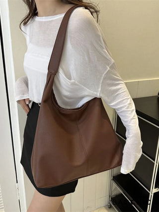 Margaret - Textured Leather Slouchy Hobo Bag