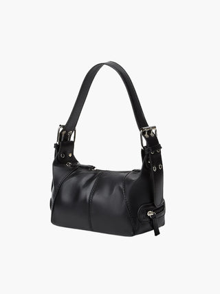 Cecilia - Textured Leather Zipper Accent Shoulder Bag