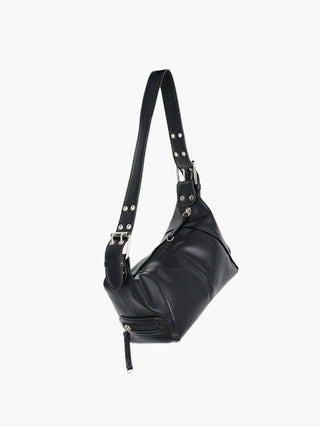Cecilia - Textured Leather Zipper Accent Shoulder Bag