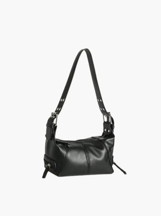 Cecilia - Textured Leather Zipper Accent Shoulder Bag