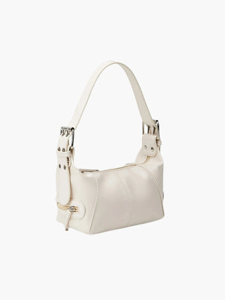 Cecilia - Textured Leather Zipper Accent Shoulder Bag