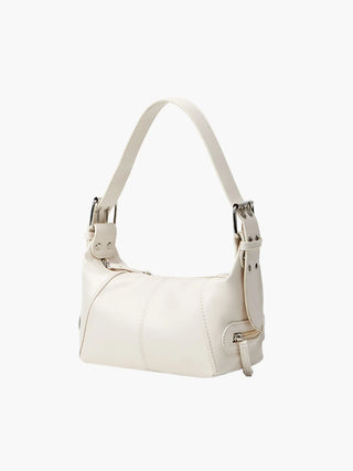 Cecilia - Textured Leather Zipper Accent Shoulder Bag