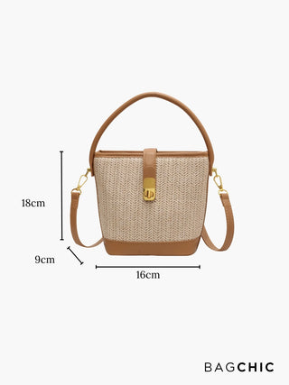 Esther - Textured Rattan Leather Mini Handbag