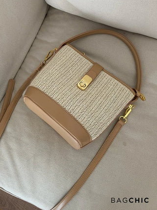 Esther - Textured Rattan Leather Mini Handbag