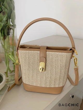 Esther - Textured Rattan Leather Mini Handbag