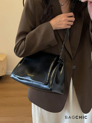 Sienna - Vintage Leather Chain Strap Shoulder Bag