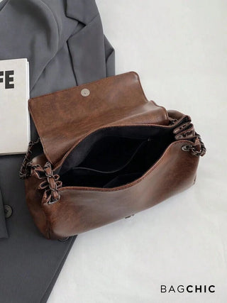 Sienna - Vintage Leather Chain Strap Shoulder Bag