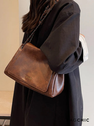 Sienna - Vintage Leather Chain Strap Shoulder Bag