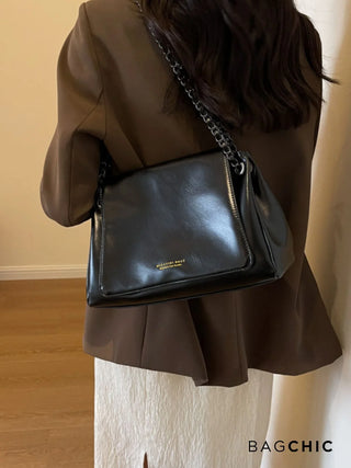 Sienna - Vintage Leather Chain Strap Shoulder Bag