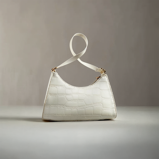 Ella - Croc Texture Leather Retro Handbag