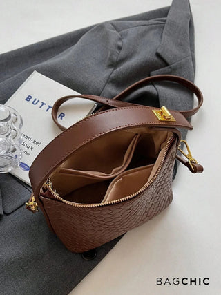 Elsie - Woven Leather Mini Bucket Bag