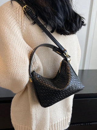 Elsie - Woven Leather Mini Bucket Bag