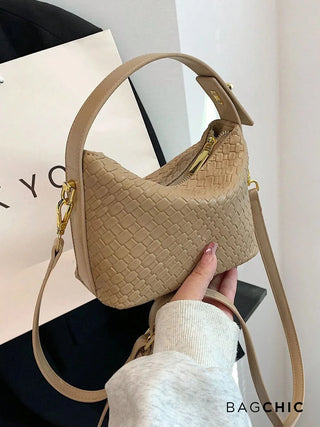 Elsie - Woven Leather Mini Bucket Bag