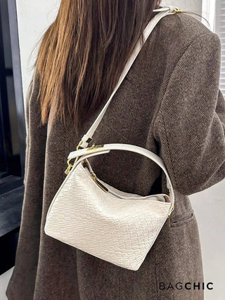 Elsie - Woven Leather Mini Bucket Bag