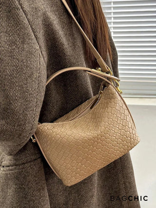 Elsie - Woven Leather Mini Bucket Bag