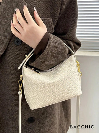 Elsie - Woven Leather Mini Bucket Bag