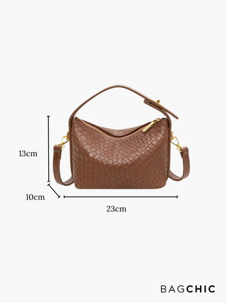 Elsie - Woven Leather Mini Bucket Bag