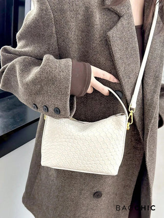 Elsie - Woven Leather Mini Bucket Bag