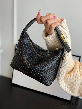 Elsie - Woven Leather Mini Bucket Bag