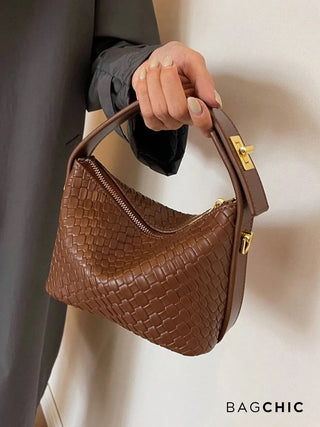 Elsie - Woven Leather Mini Bucket Bag