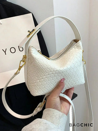 Elsie - Woven Leather Mini Bucket Bag