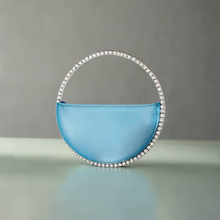 Nova - Crystal Handle Half-Moon Evening Bag