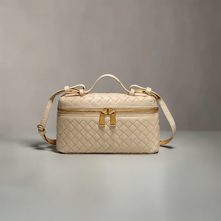 Katherine - Woven Leather Structured Box Bag