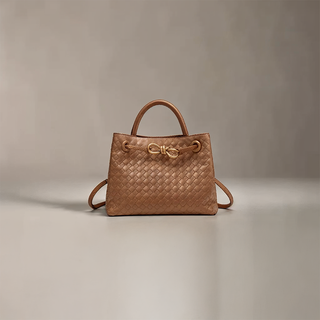 Evelyn - Butterfly Closure Woven Leather Tote Bag