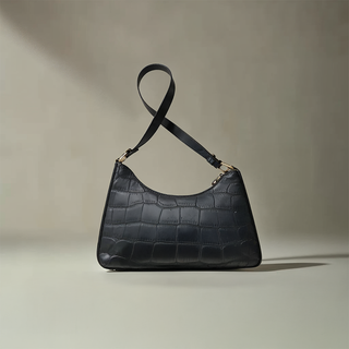 Ella - Croc Texture Leather Retro Handbag
