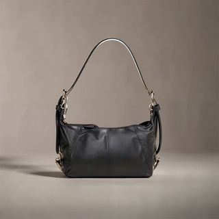 Cecilia - Textured Leather Zipper Accent Shoulder Bag