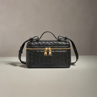 Katherine - Woven Leather Structured Box Bag